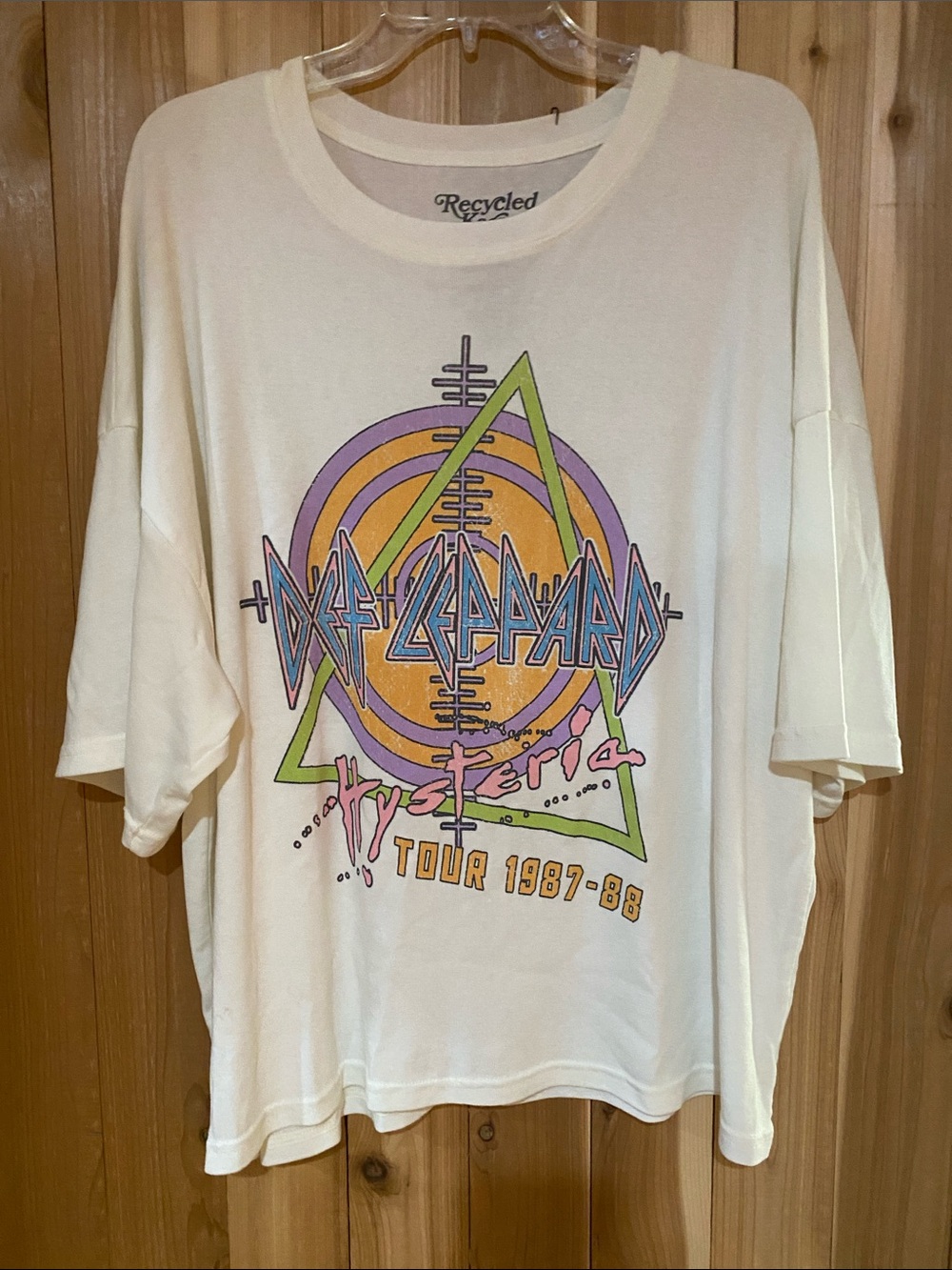 Recycled Karma Cream Def Leppard Hysteria Tour Graphic Tee